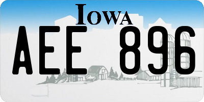 IA license plate AEE896