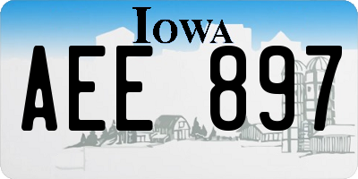 IA license plate AEE897