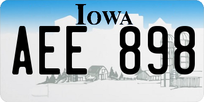 IA license plate AEE898