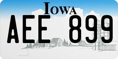 IA license plate AEE899