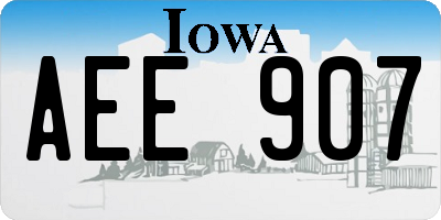 IA license plate AEE907