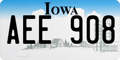 IA license plate AEE908