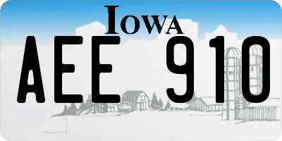 IA license plate AEE910
