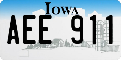 IA license plate AEE911