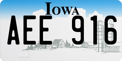 IA license plate AEE916