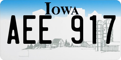 IA license plate AEE917