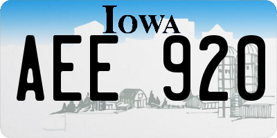 IA license plate AEE920
