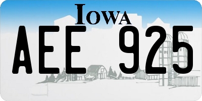 IA license plate AEE925