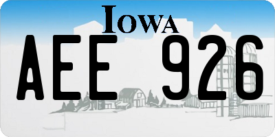 IA license plate AEE926