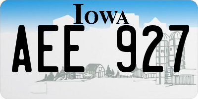 IA license plate AEE927