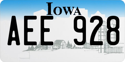 IA license plate AEE928