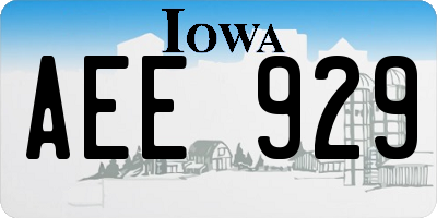 IA license plate AEE929