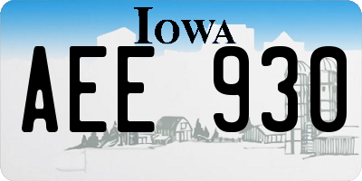 IA license plate AEE930
