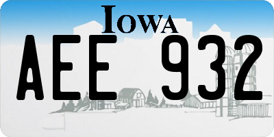 IA license plate AEE932