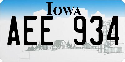 IA license plate AEE934