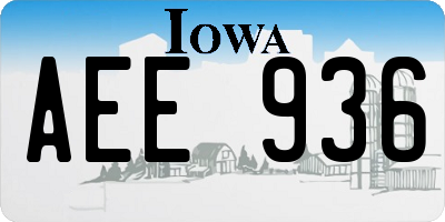 IA license plate AEE936