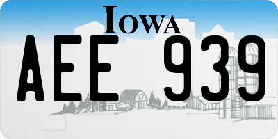 IA license plate AEE939