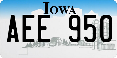 IA license plate AEE950