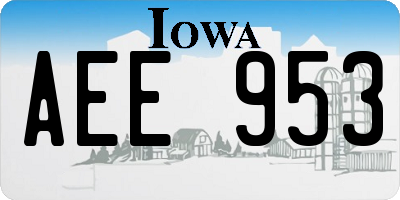 IA license plate AEE953