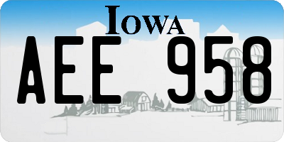 IA license plate AEE958