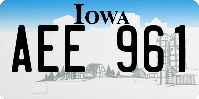 IA license plate AEE961