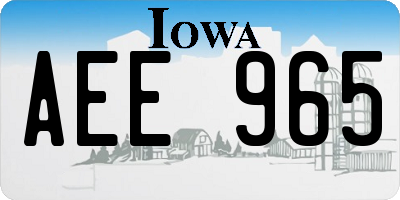 IA license plate AEE965