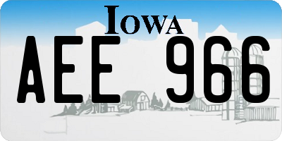 IA license plate AEE966