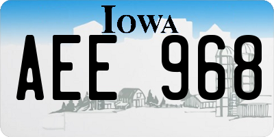 IA license plate AEE968