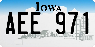 IA license plate AEE971