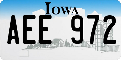 IA license plate AEE972