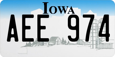 IA license plate AEE974