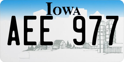 IA license plate AEE977