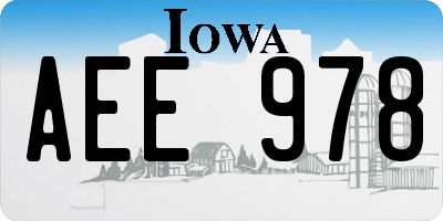 IA license plate AEE978