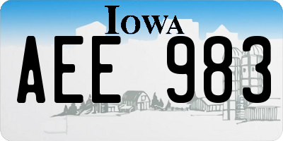 IA license plate AEE983