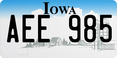 IA license plate AEE985