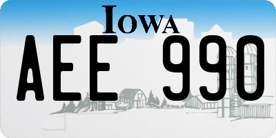 IA license plate AEE990