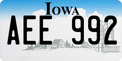 IA license plate AEE992