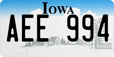 IA license plate AEE994