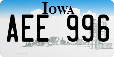 IA license plate AEE996