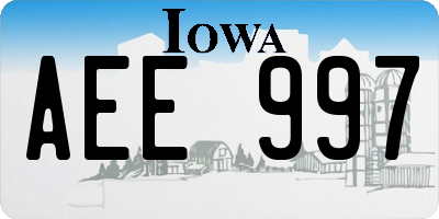 IA license plate AEE997