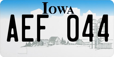 IA license plate AEF044