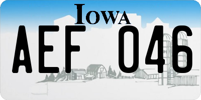 IA license plate AEF046