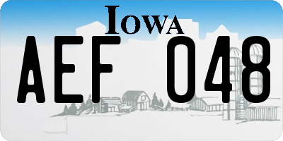 IA license plate AEF048