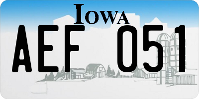IA license plate AEF051