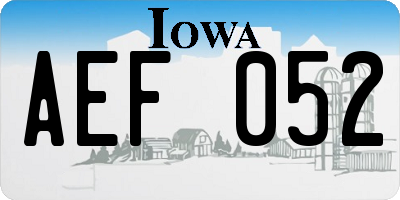 IA license plate AEF052