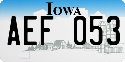 IA license plate AEF053