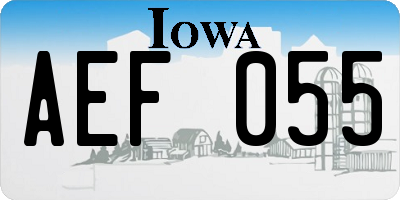 IA license plate AEF055