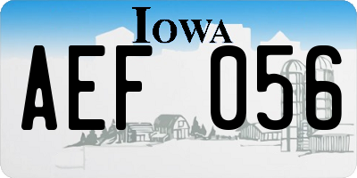 IA license plate AEF056