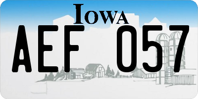 IA license plate AEF057
