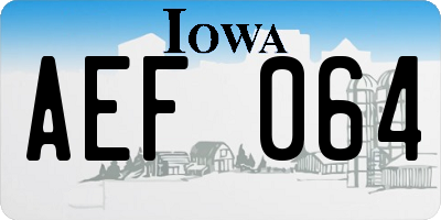 IA license plate AEF064